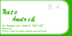 mate andrik business card